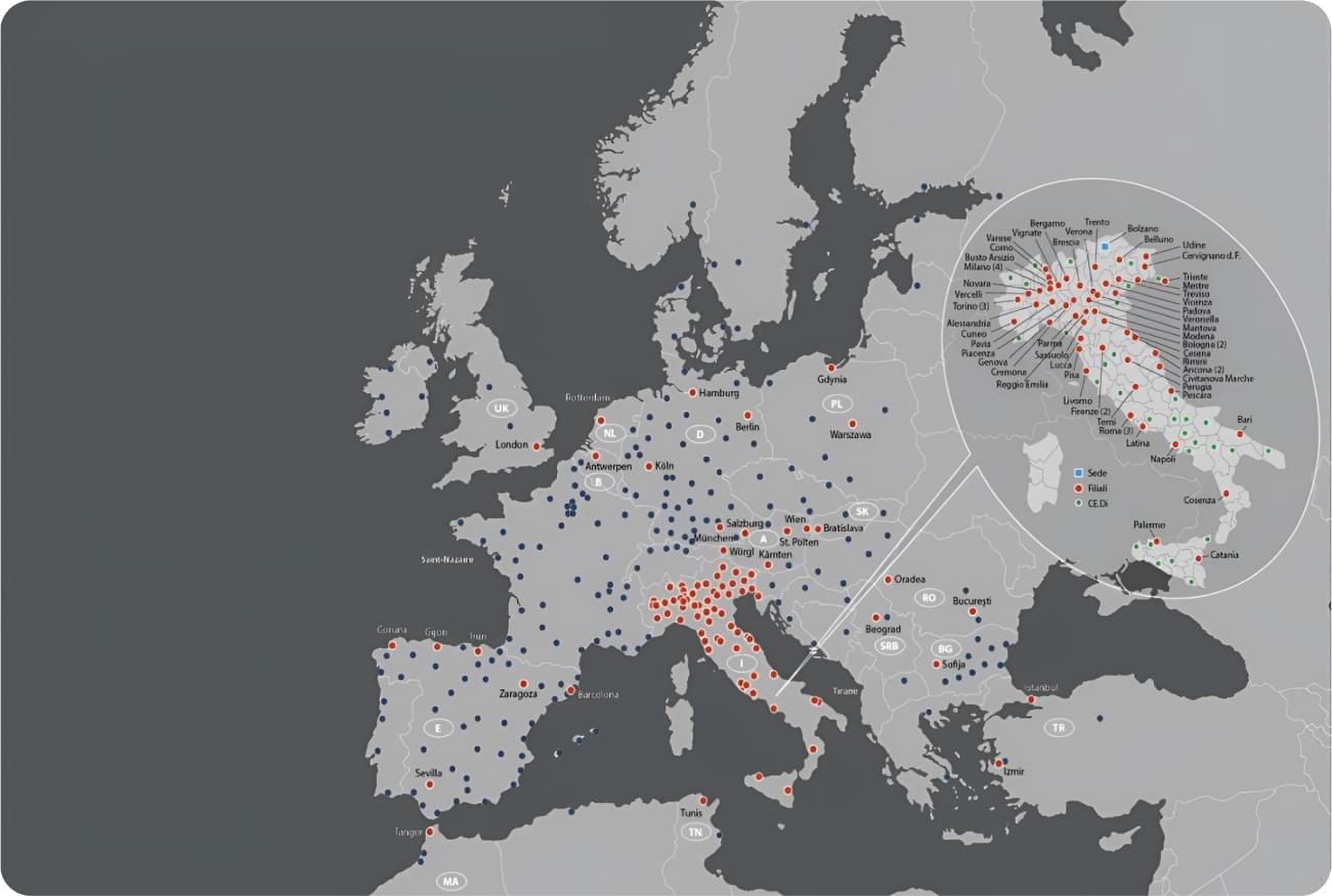 Fercam logistics & transport map